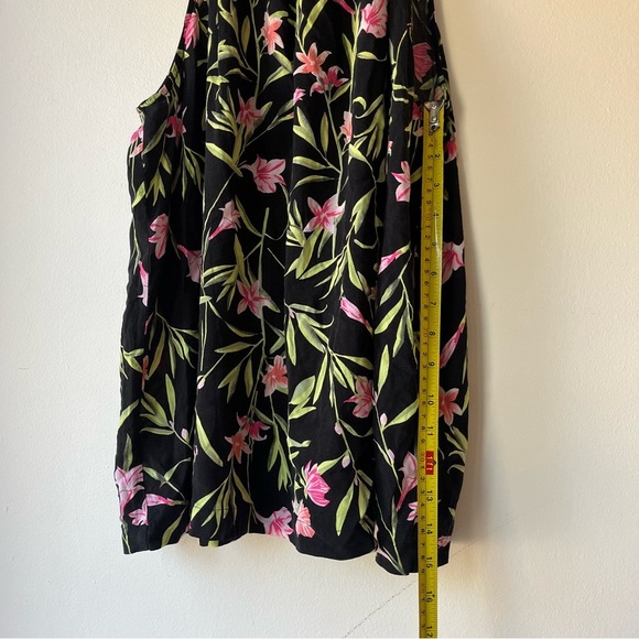 GAP Floral Spaghetti Strap Tank Top Women’s Small Black Pink Green Summer Blouse - Picture 5 of 9